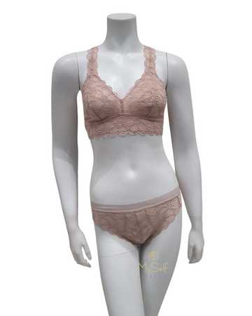 DKNY DK4522 + DK4944 Cameo Dark Superior Lace Bralette & Panty Set myselflingerie.com